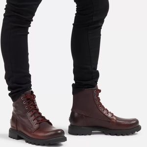 Sorel Mad Brick Six Chukka Waterproof Leather Rain Boots Redwood NIB Mens